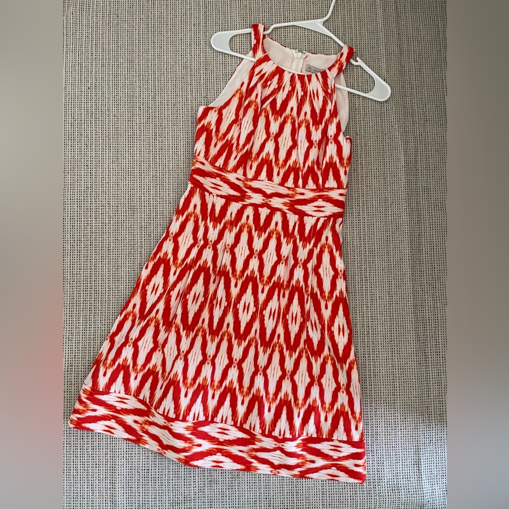 Valentine Red and White Patterned Dress